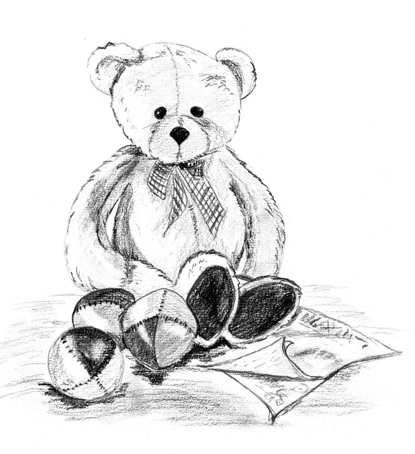 Teddy Bear Pencil Sketch