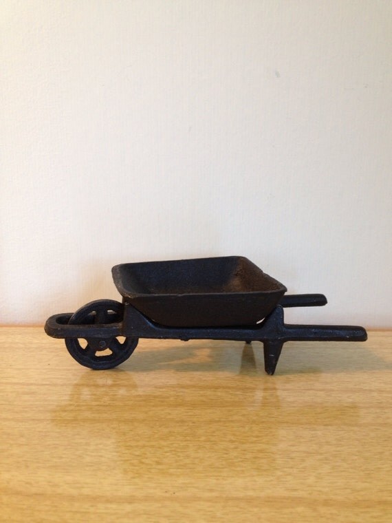 Vintage Cast Iron Miniature Toy Wheelbarrow