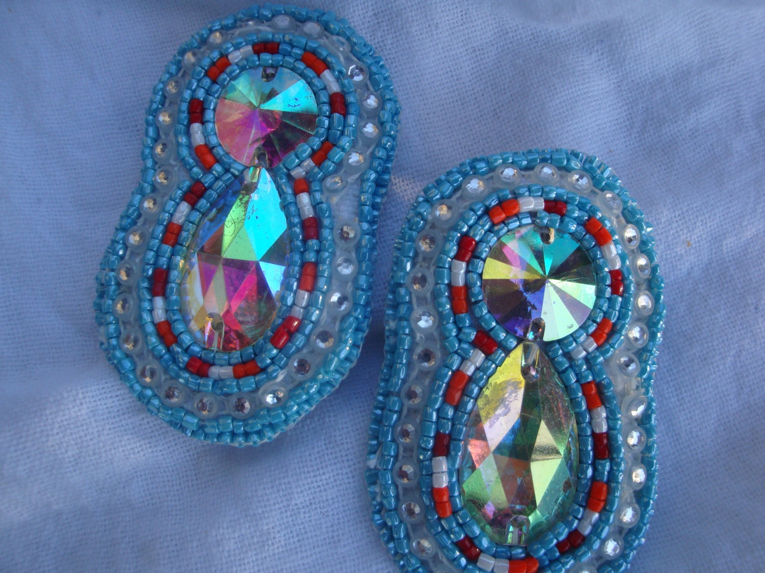 Native American Beaded Bling Earrings By Jackiesbeadsnthings