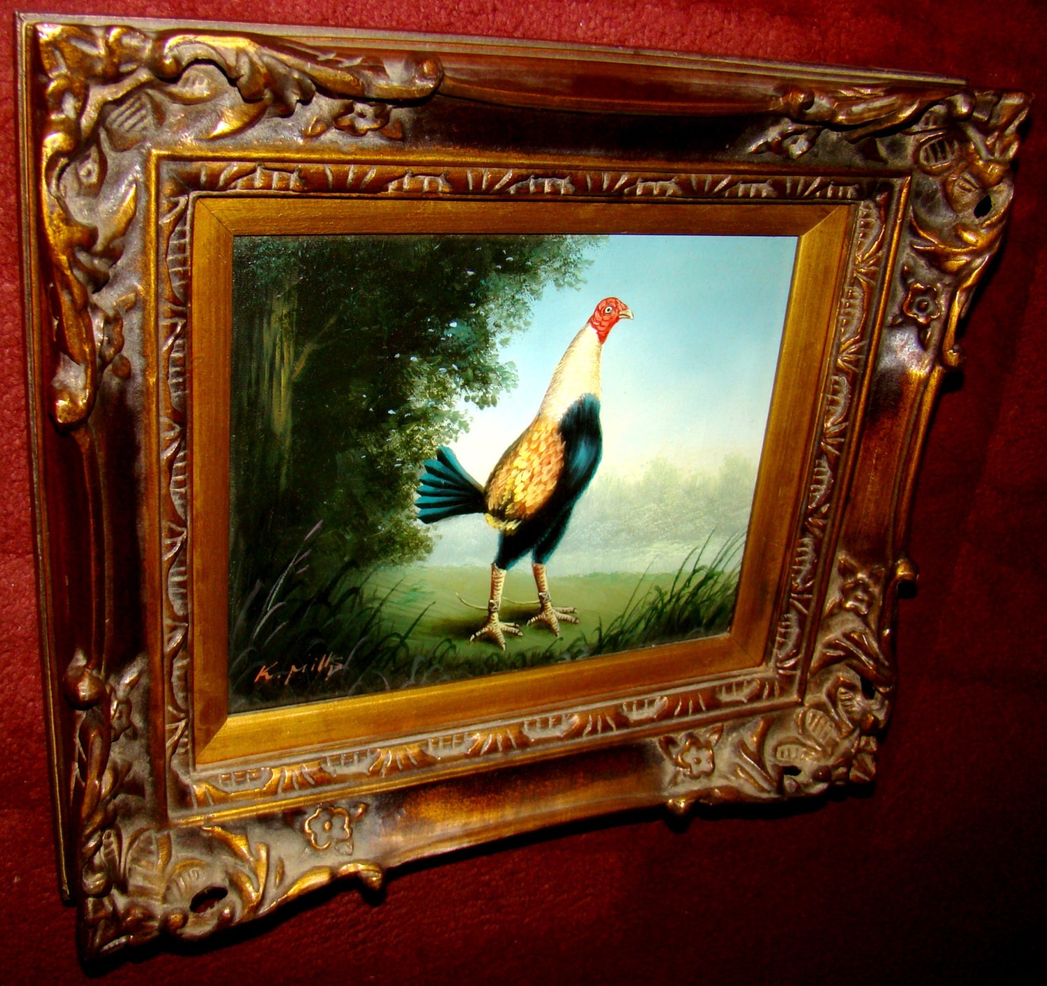 Signed K Mills Original Oil on Canvas Painting Landscape