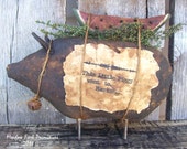 Made to Order--Primitive Folk Art Piggy Went to Market-Shelf Sitter--Hafair team--FAAP