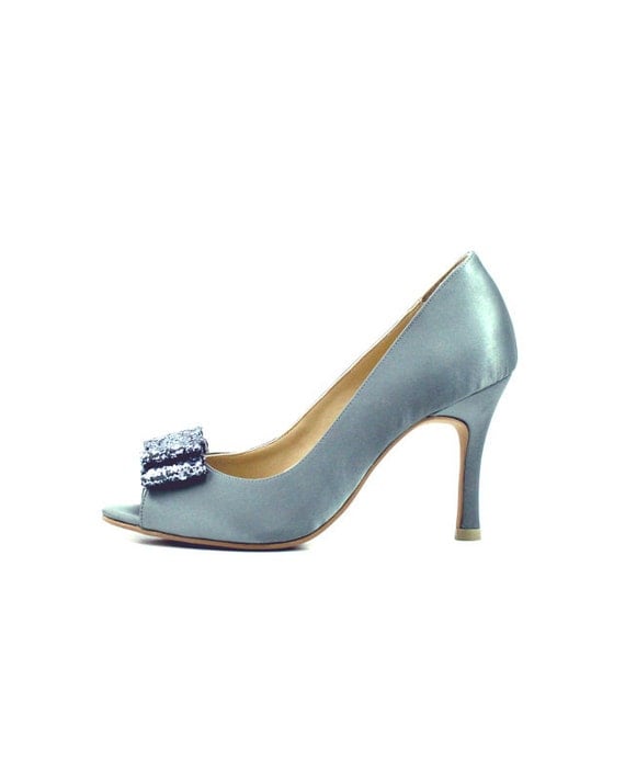 dark gray sparkly heels