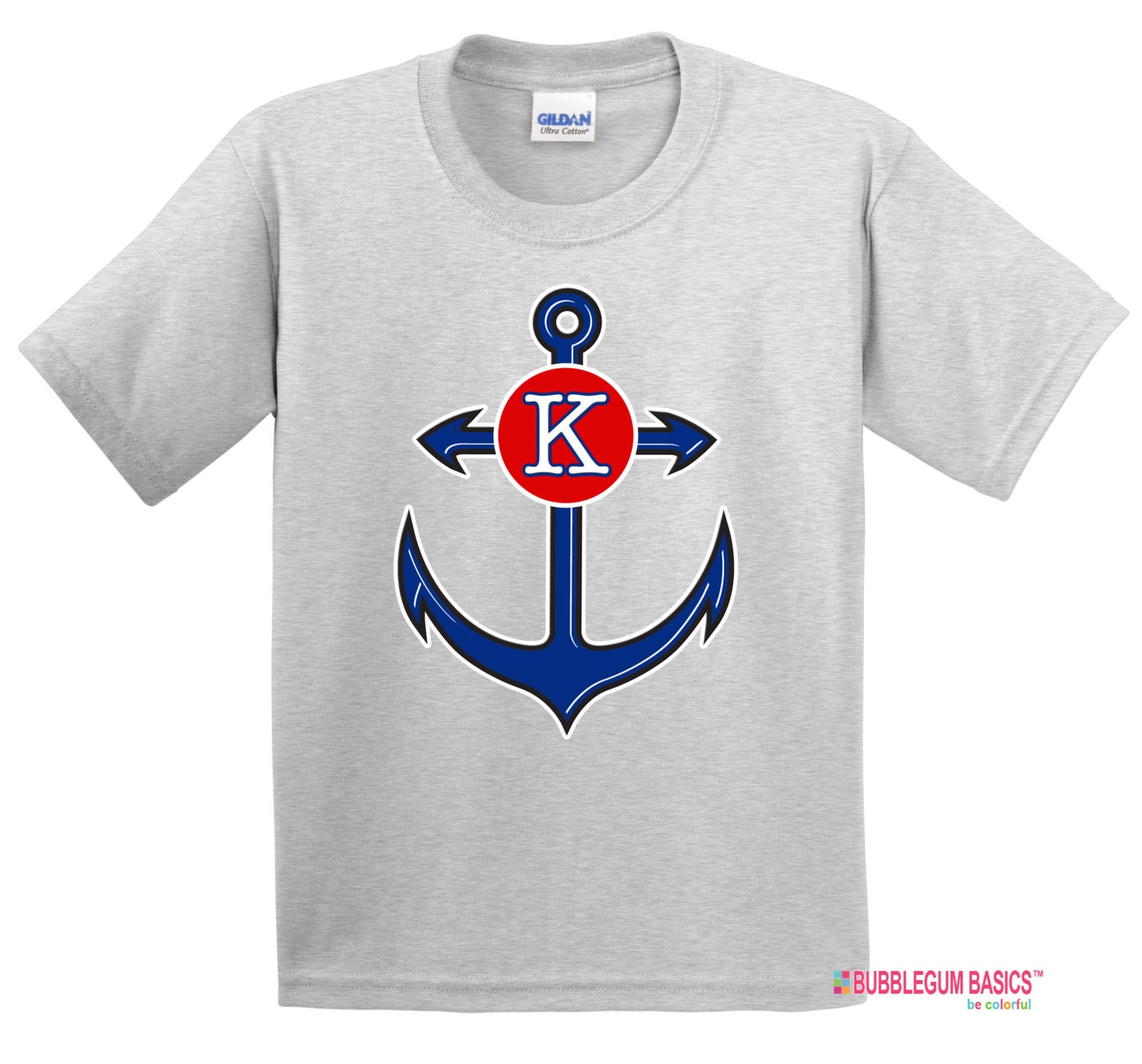 Personalized Girls or Boys ANCHOR NAUTICAL Navy theme T shirt