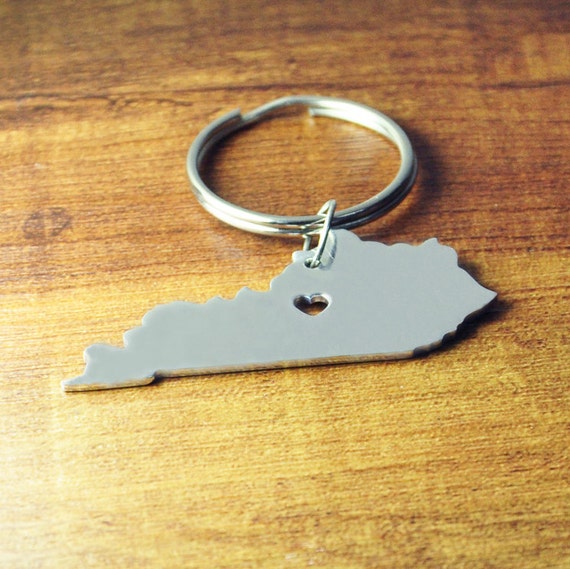 I heart Kentucky key chain State Charm Kentucky map key