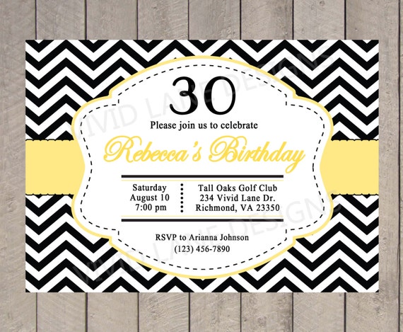 Yellow Birthday Invitations 4