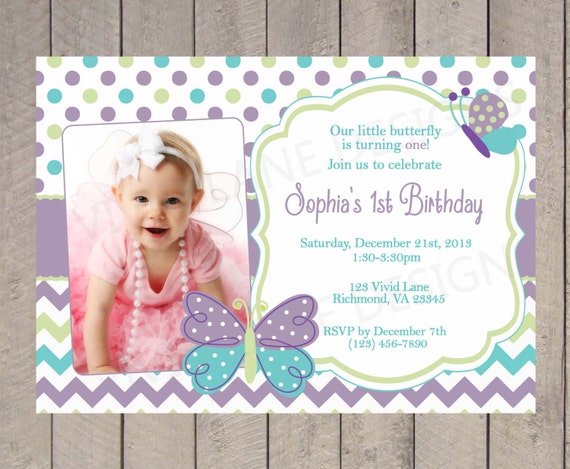 Butterfly 1St Birthday Invitations 5