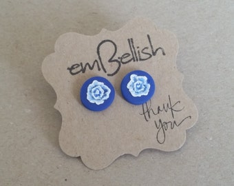 Polymer Clay Flower Studs *free shipping*