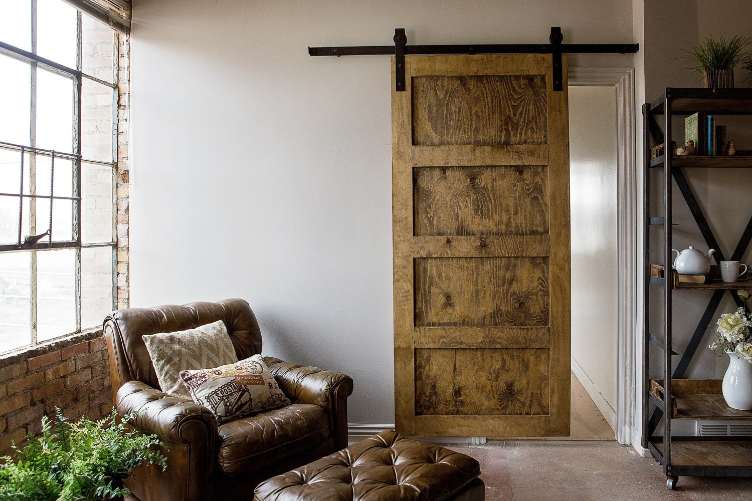 Industrial\/Classic Sliding Barn Door Closet Hardware