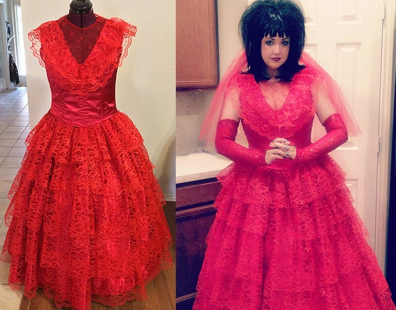 Lydia Red Wedding Dress Beetlejuice Inspired Cosplay Gown