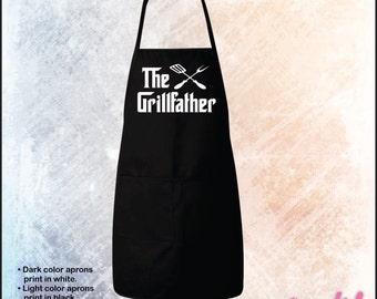 The GRILLFATHER Apron • Great for BBQs, baking, cookoffs, or just grilling in the backyard • Great gift • 2 front pockets, adjustable ties