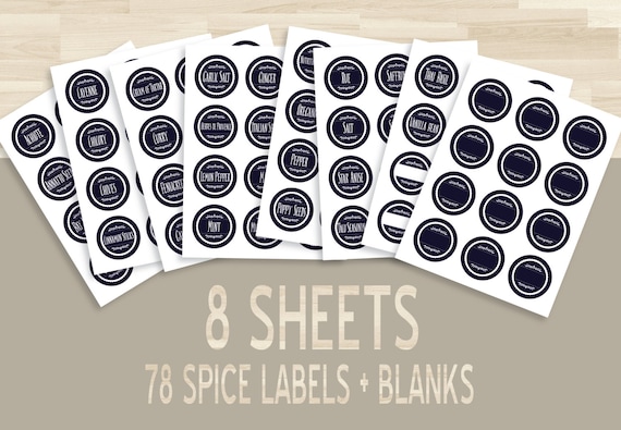 2 Printable Gourmet Spice Labels // Round by PENandBRUSHPrintable