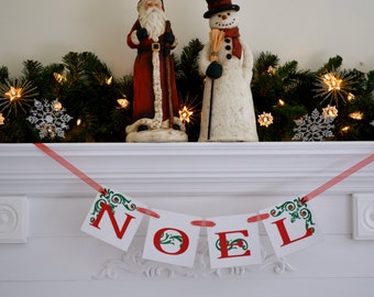 NOEL Holiday Banner, Christmas Banner, Noel Decor, Christmas Decor, Christmas Garland.