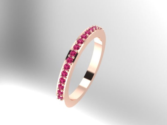14kt Pink Sapphire Gold Band R17107PS