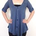 SC002: Blue Women Blouse Dolman T Shirt Dolman Sleeve Top