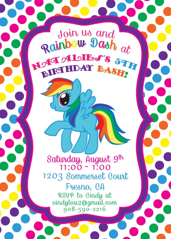 Rainbow Dash Invitations 2