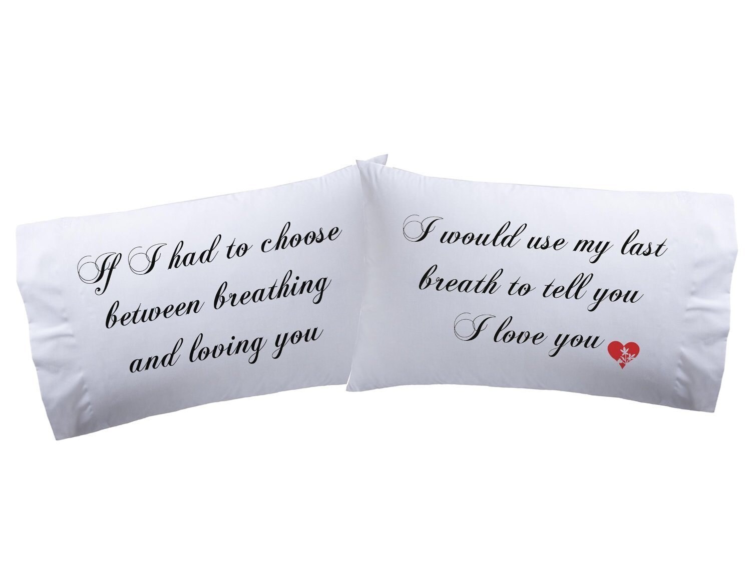 Set of 2 I Love You Pillowcases Super Soft