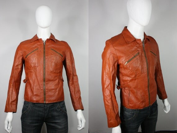 Vintage Mens Chess King Leather Jacket Medium