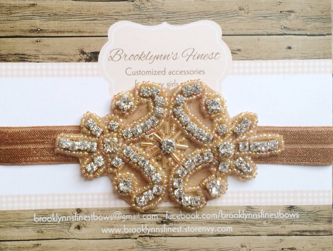 Fancy hair bow baby headband appliqué photo prop newborn