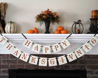 Thanksgiving Decor • Happy Thankgiving Banner • Thanksgiving Banner • Fall Decor • Fall Decorations • Fall Banner • Fall Signs