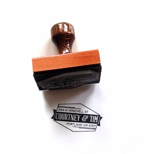 Personalized Address Stamp Geometric Rubber Stamp Custom