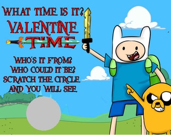 Adventure Time Valentines Day Cards Scratch Off Ticket Custom ...