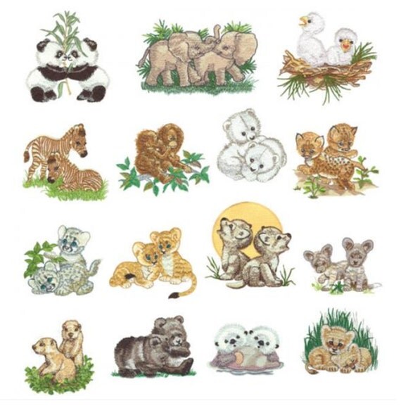 Baby Animals Set 1 Machine Embroidery Designs by BestDesigns13
