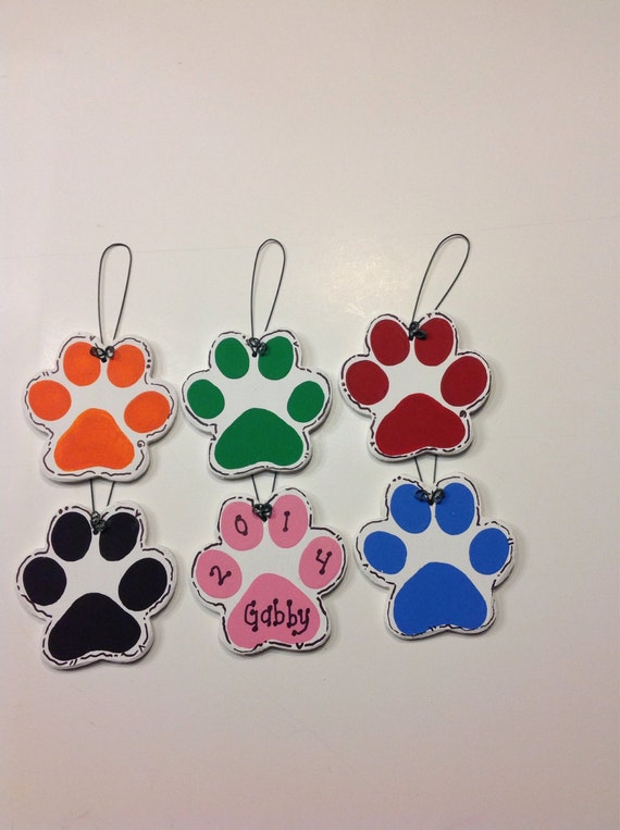 personalized dog paw print winter tree ornament your name personalized dog paw print winter tree ornament your name
