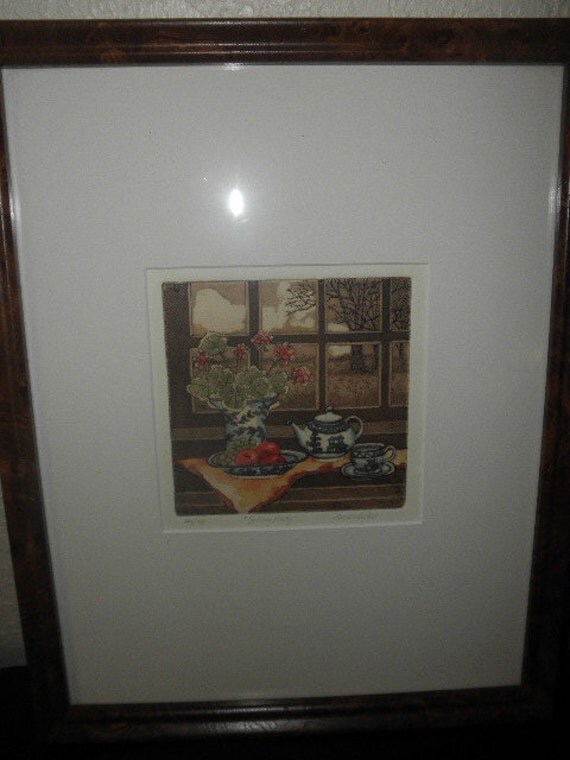 Sarah Rishel Etching Print 'Sitting Pretty S/N in