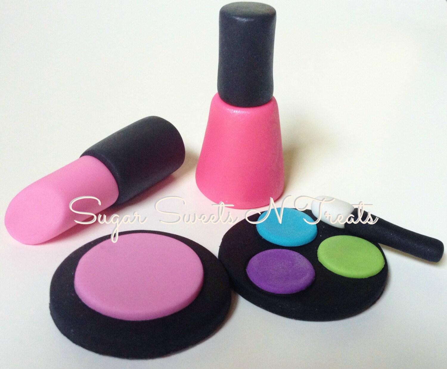 Makeup Cupcake Toppers. Girls Night Out Cupcake Picks 24 pc.