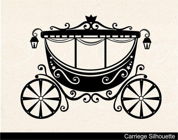 Items similar to carriage clip art, silhouette clip art,black carriage ...