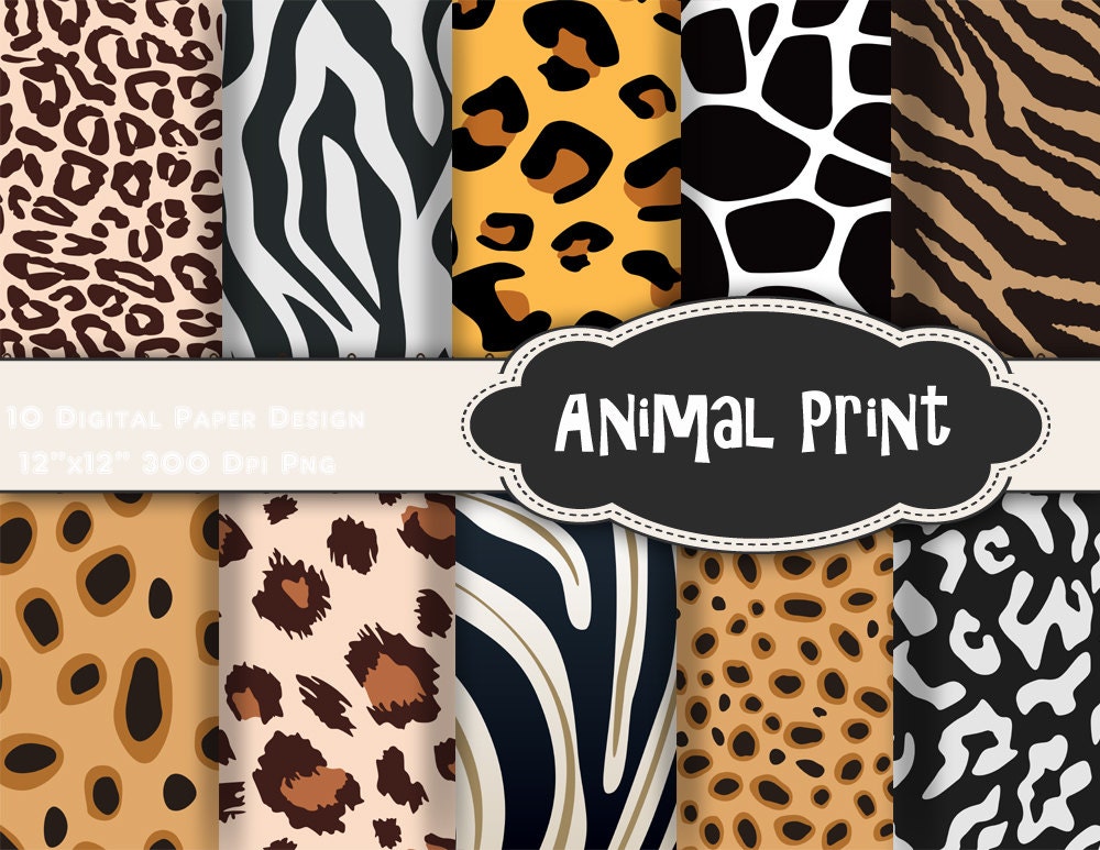 Instant Download Animal Print Digital Paper Zebra Printable