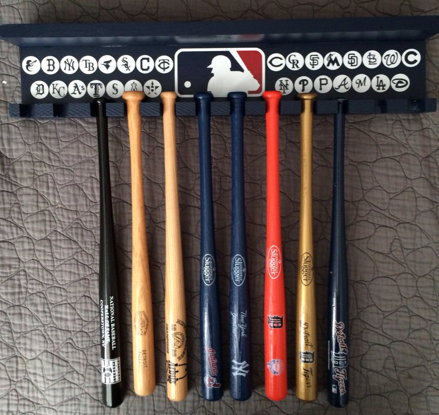 Mini Bat Rack and Shelf Display for office bedroom or man