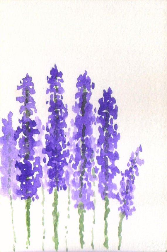 Items similar to Lavender Watercolour Fresh Flowers on Etsy