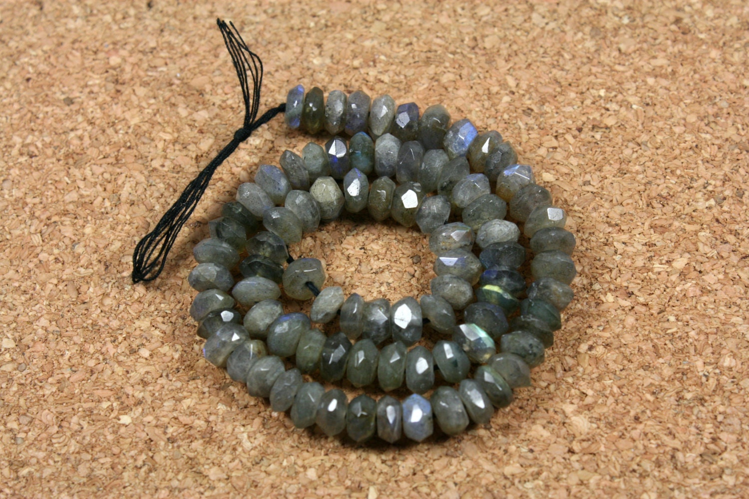 Labradorite Rondelle Beads Faceted Grey Gemstone by ABOSBeads