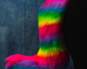 Neon Rainbow Fox/Canine Tail