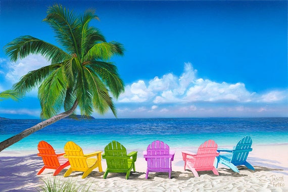 Beach Wall Decor Beach Poster Beach Chair Photo Beach