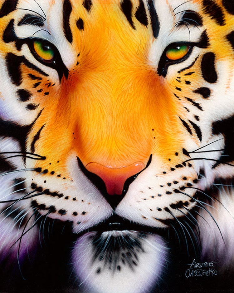 Bengal Tiger Art Print Tiger Wall Decor Tiger by Airstrikeinc