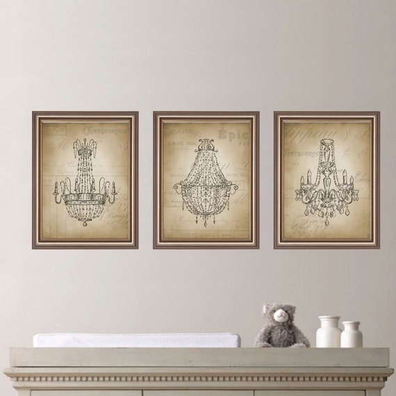 You Nursery. Trio Girl  for   chandelier Decor. Pick vintage   Vintage nursery Home. Chandelier  Print