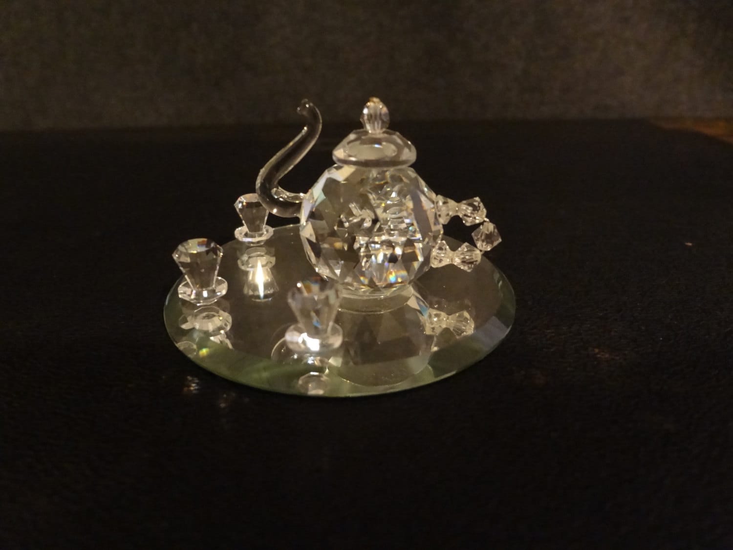 Miniature glass/crystal tea set