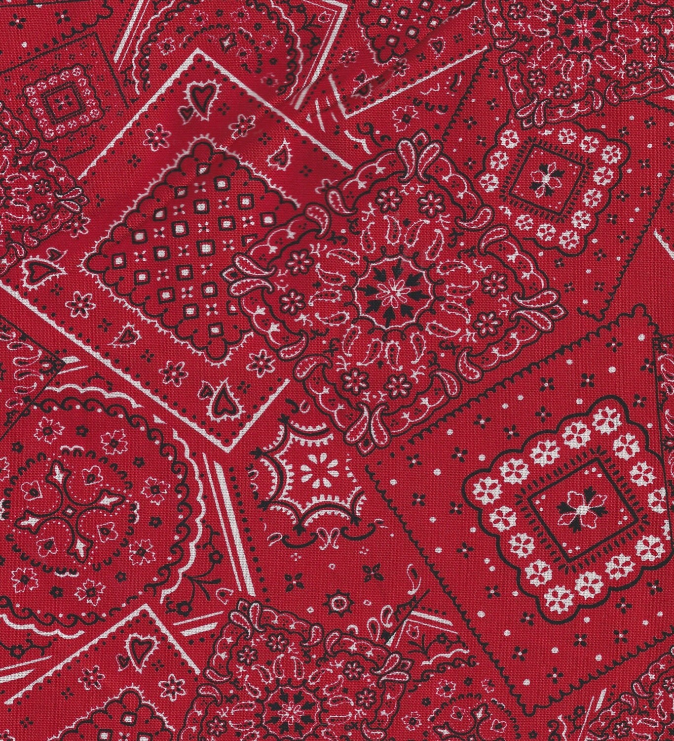 Red Bandana Fabric Bunk House Red Fabric By the yard