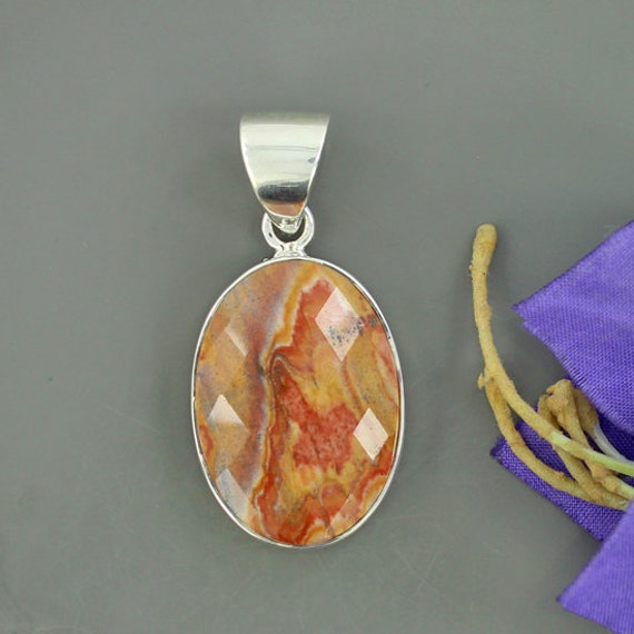 Faceted Kona Dolomite Gemstone Pendant 925 by Silvergem2014