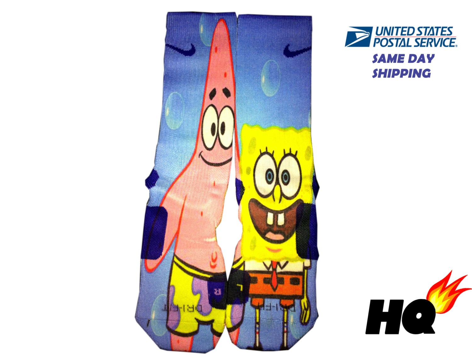 Spongebob and Patrick FAST SHIPPING Custom Nike Elite by HQcustomz