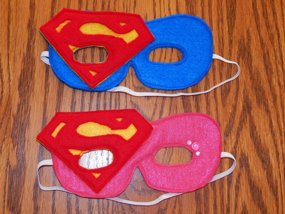 Items similar to Superman or Supergirl / Superwoman Felt Superhero Mask ...