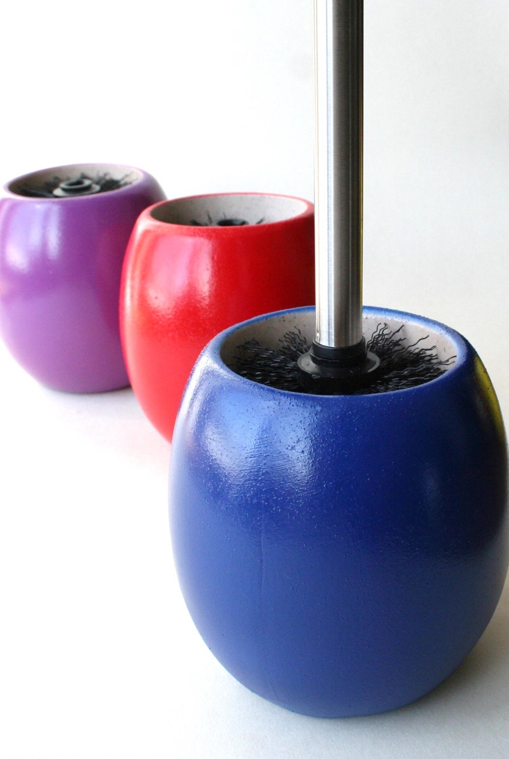 Contemporary Stone Effect Ceramic Toilet Brush & Holder