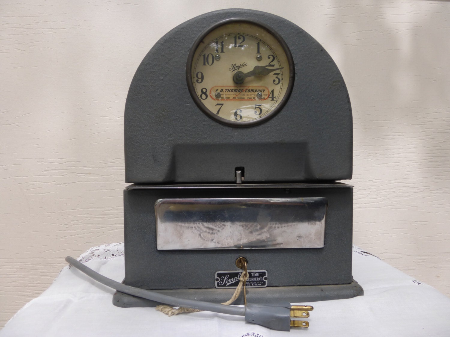 Vintage 1930's Simplex working Simplex time clock with