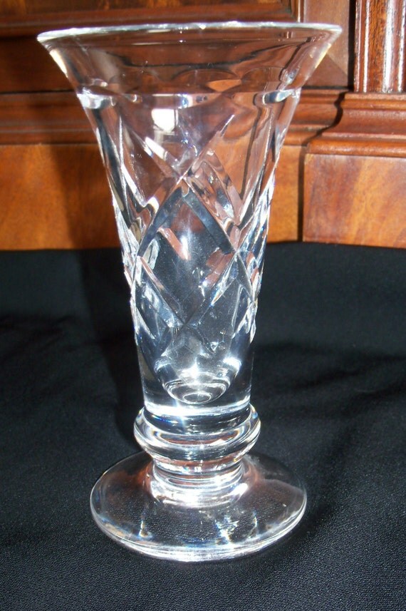 Vintage Stuart Crystal Clear Hand Cut Crystal Small Vase