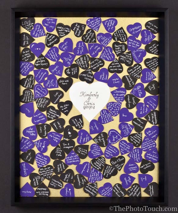 Wedding Guest Book Frame with Personalized Colors as Custom