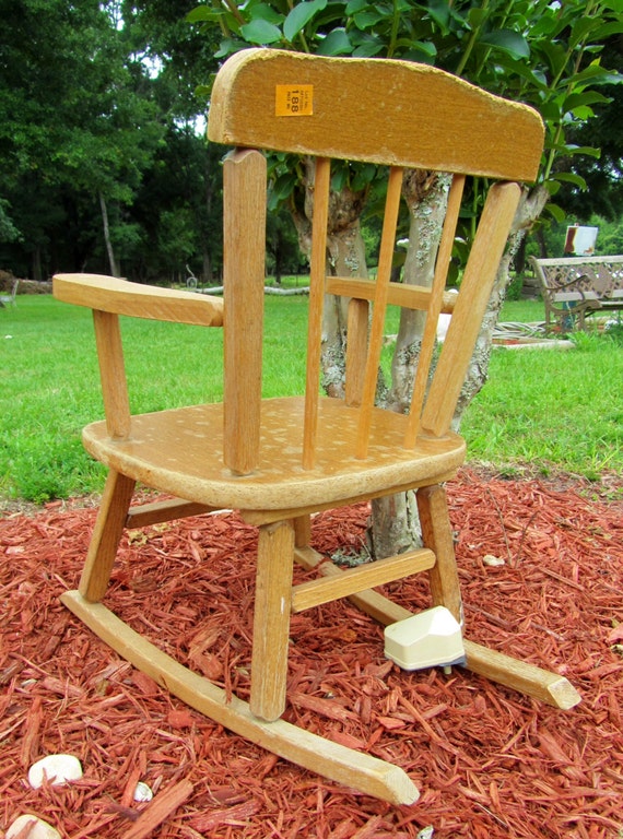 Vintage Wooden Children's Musical Rocking Chair Cass Toys