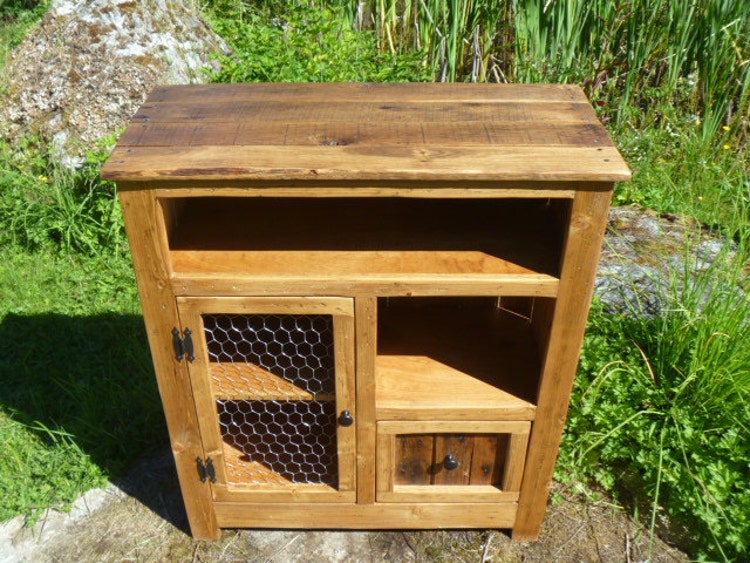 Rustic Pallet with chicken wire door by UpTheCreekRustic