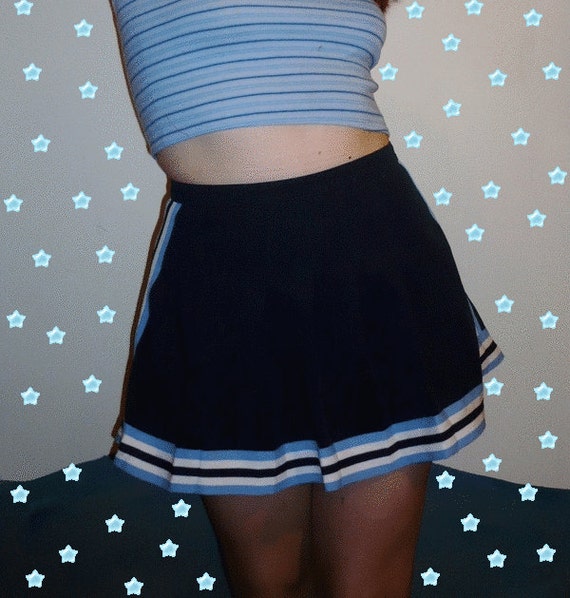 Navy Blue Short and Pleated Cheerleader skirt by BabyPunks on Etsy